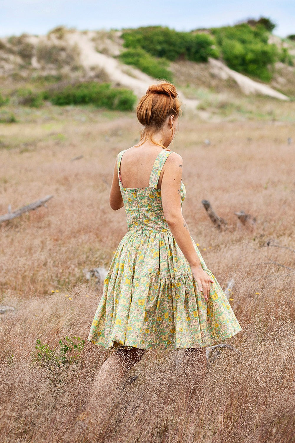 yellow cotton dress song Selvedge Song Maxi Dress | Handwoven Cotton Silk