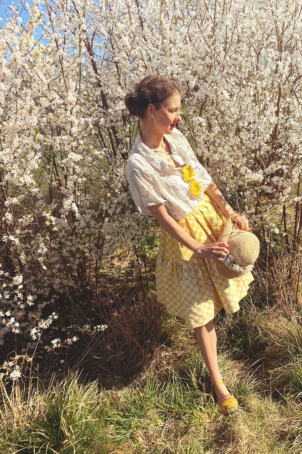 1-frederikke-sunflower-skirt-privatsachen-stråhat-4