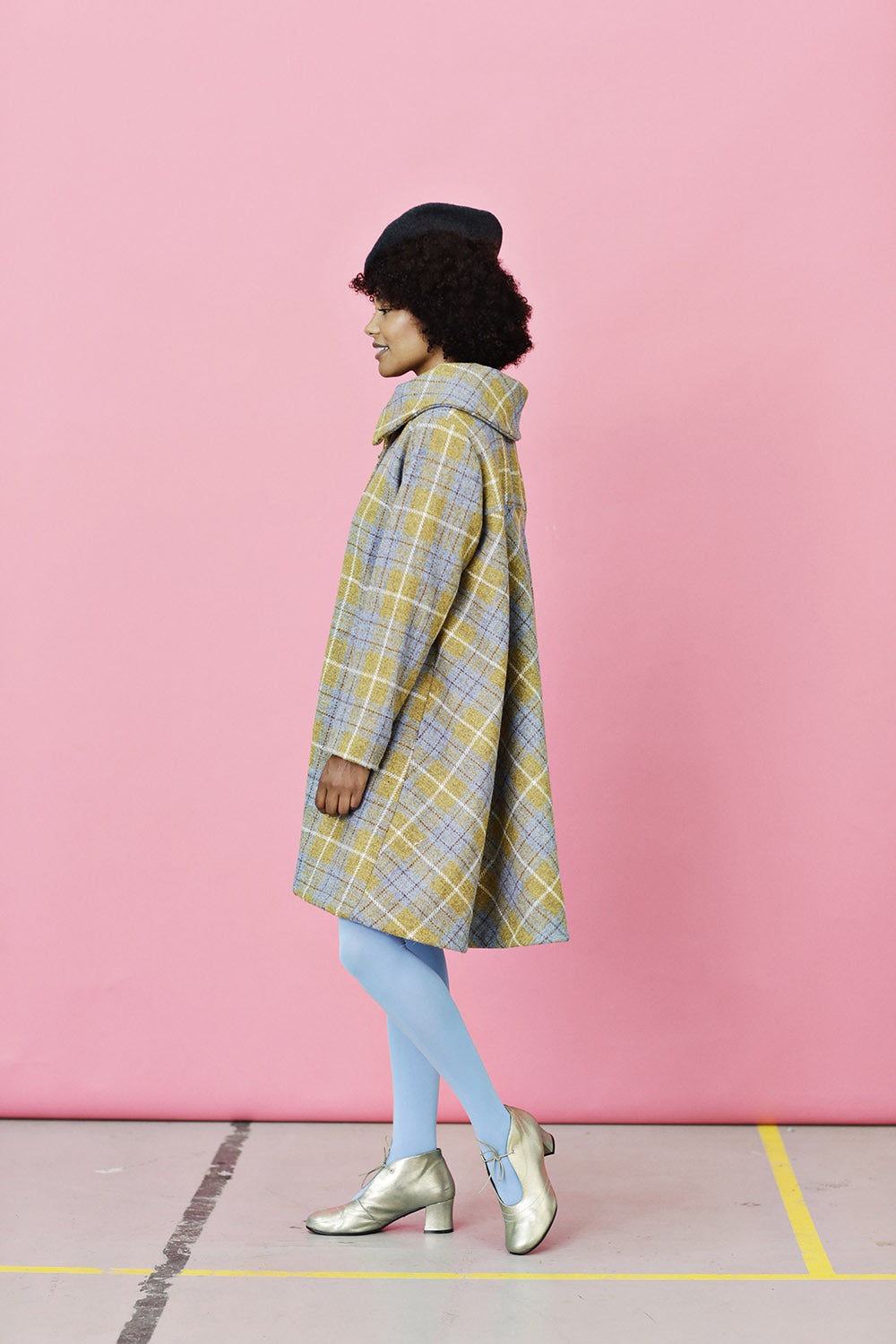 mc862a-multicolor-harris tweed coat for women-checkered-2