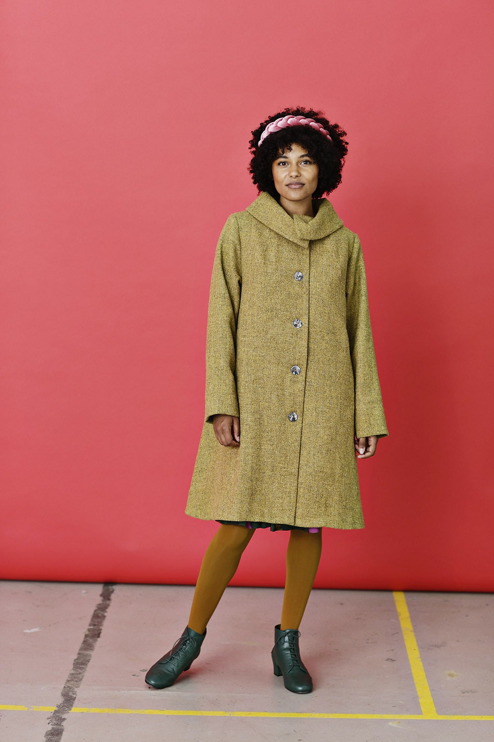 dark yellow wool coat in Harris Tweed from mcverdi | Harris Tweed