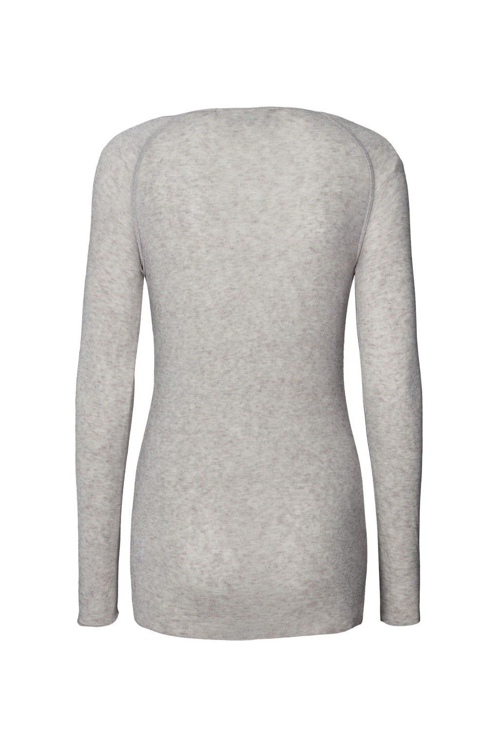 Light grey  långärmad blus i ull/viskos