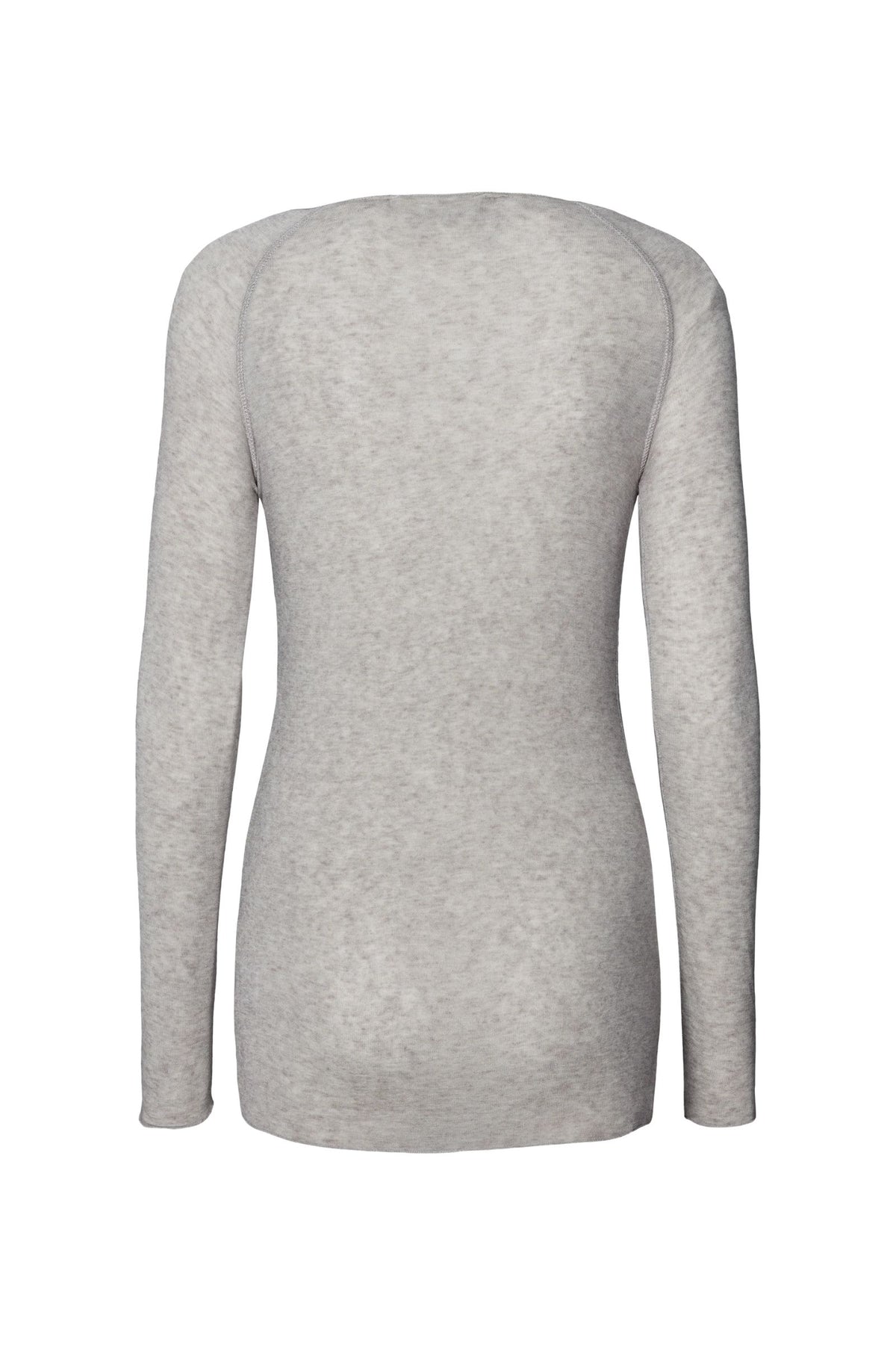 Light grey  långärmad blus i ull/viskos
