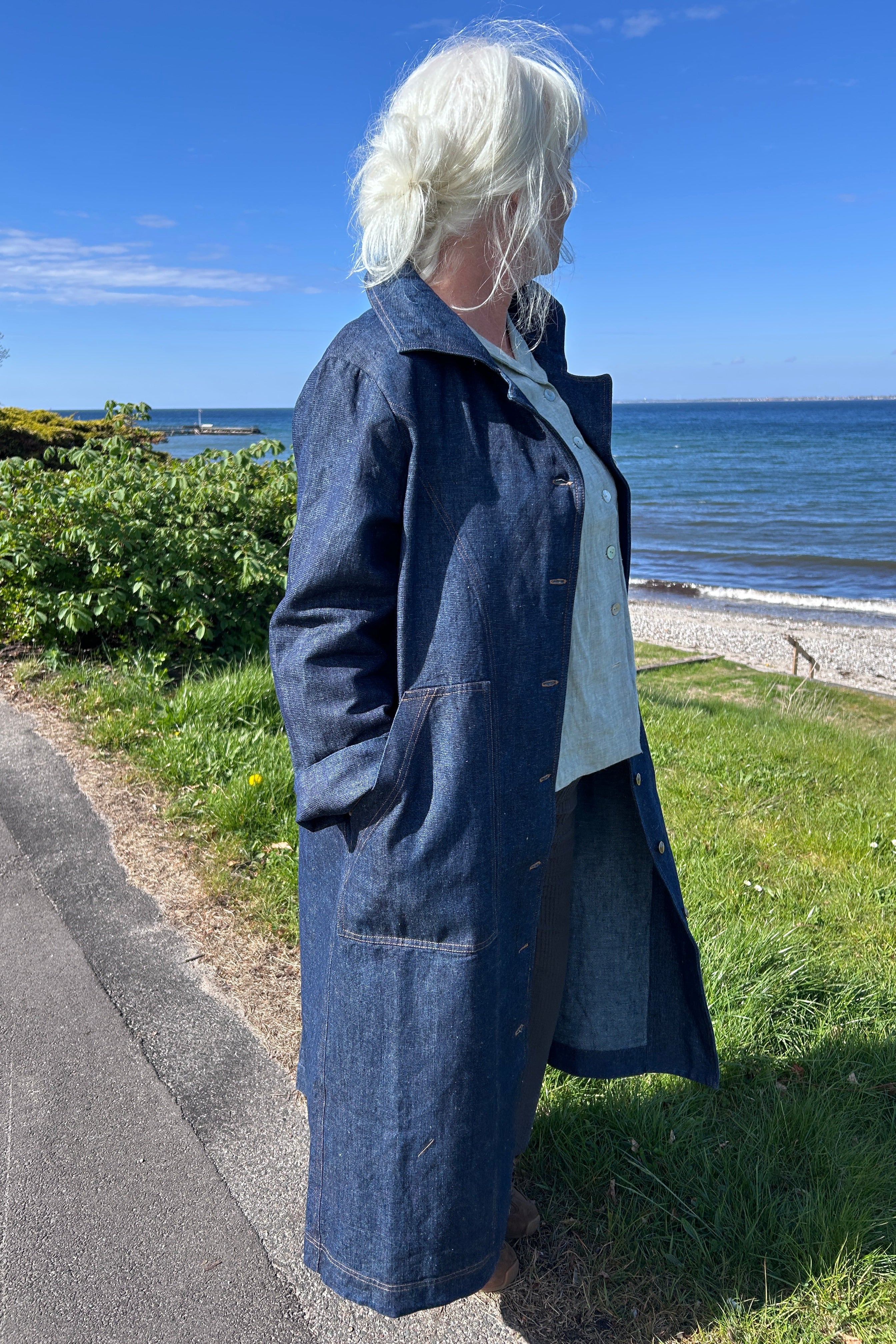 Frakke i denim