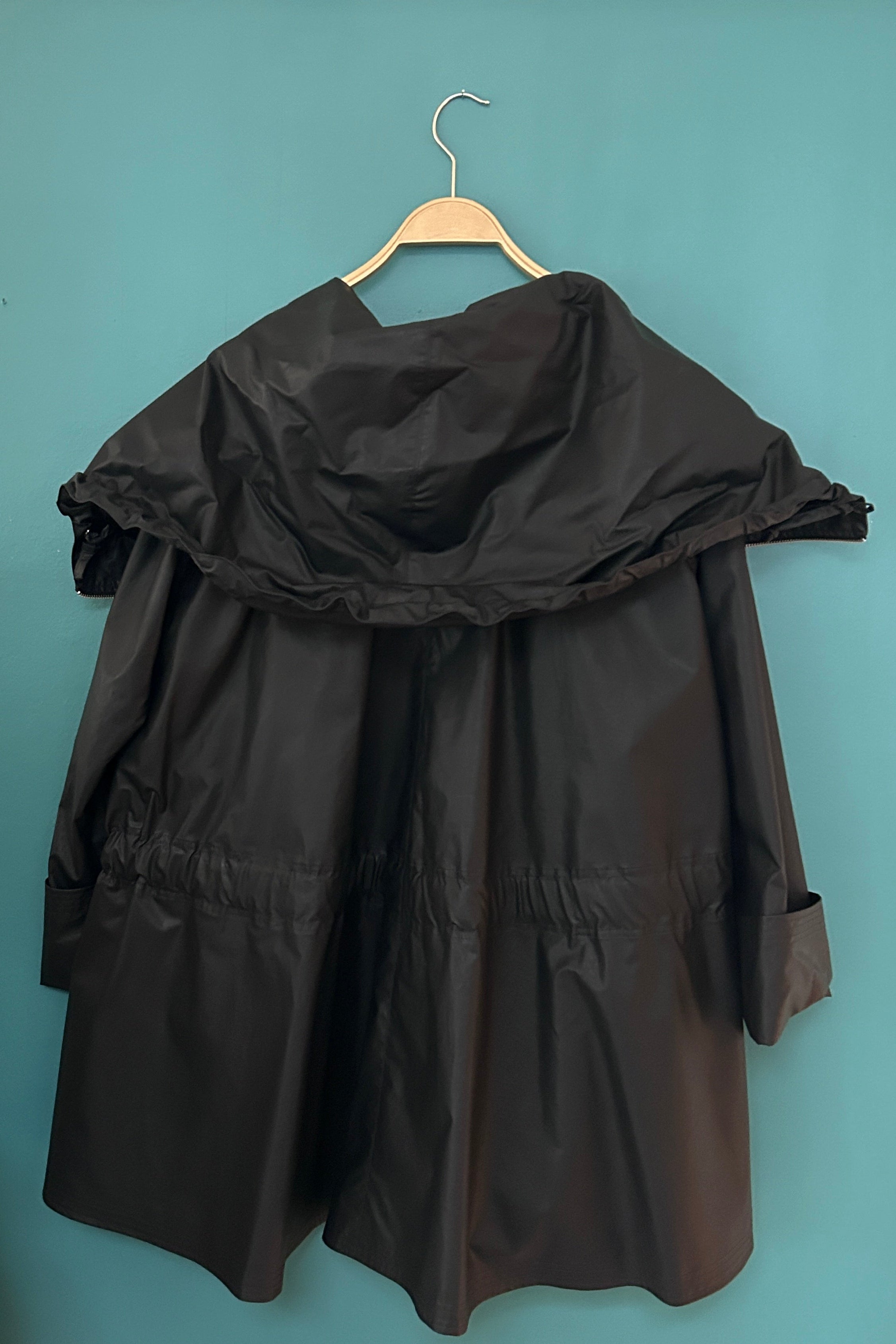 Black raincoat with cotton lining