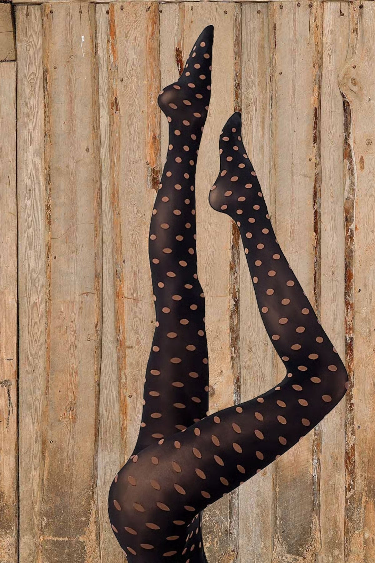 Polka dot tights 60 denier in black