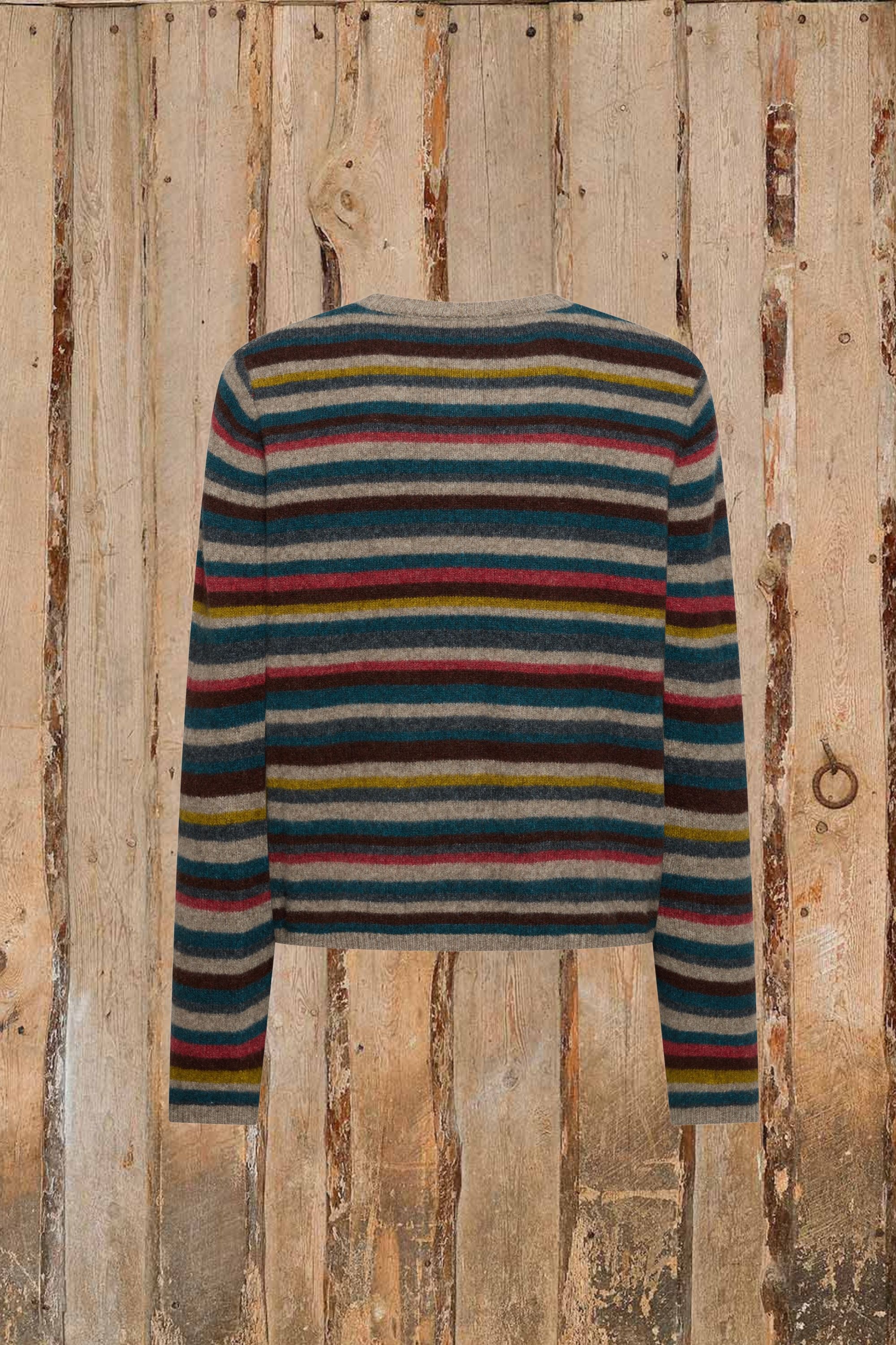 Stribet Cardigan fra Mansted