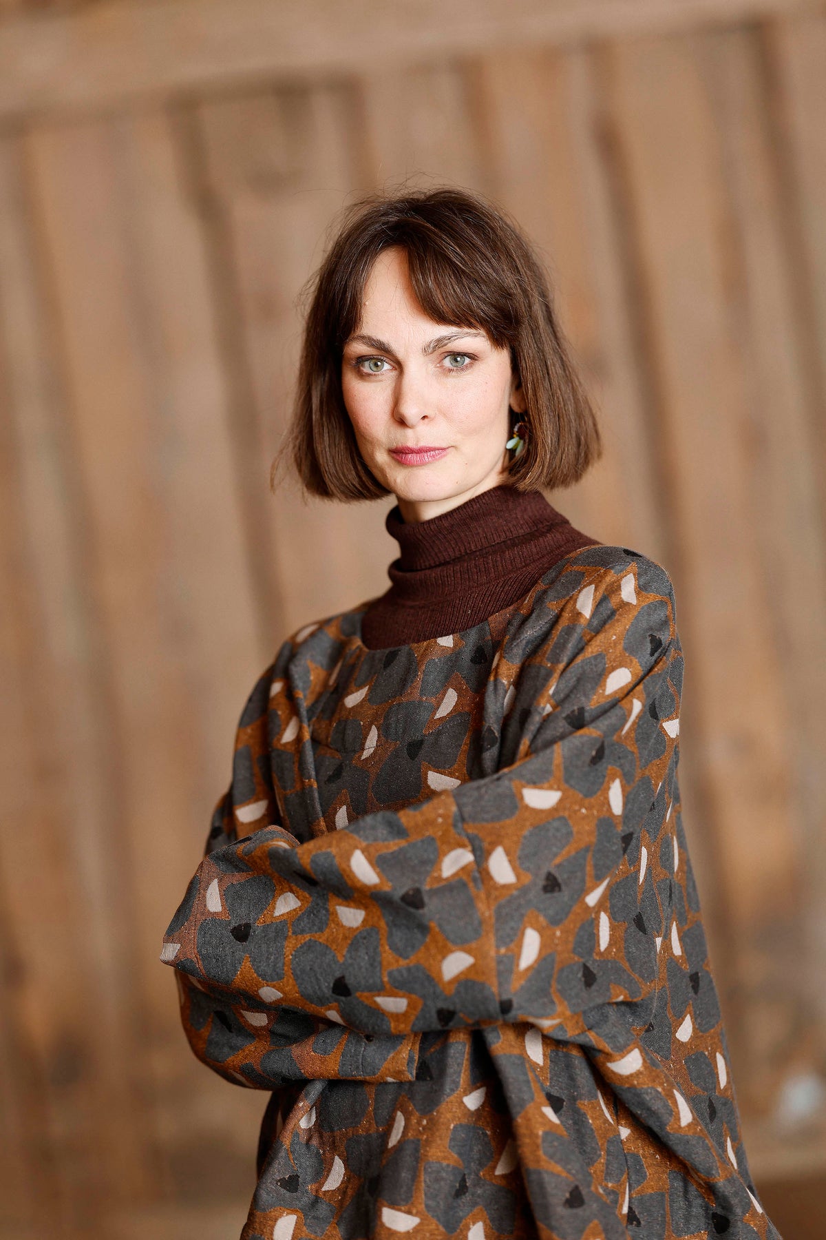 Blouse with a cool print by Brâncuși