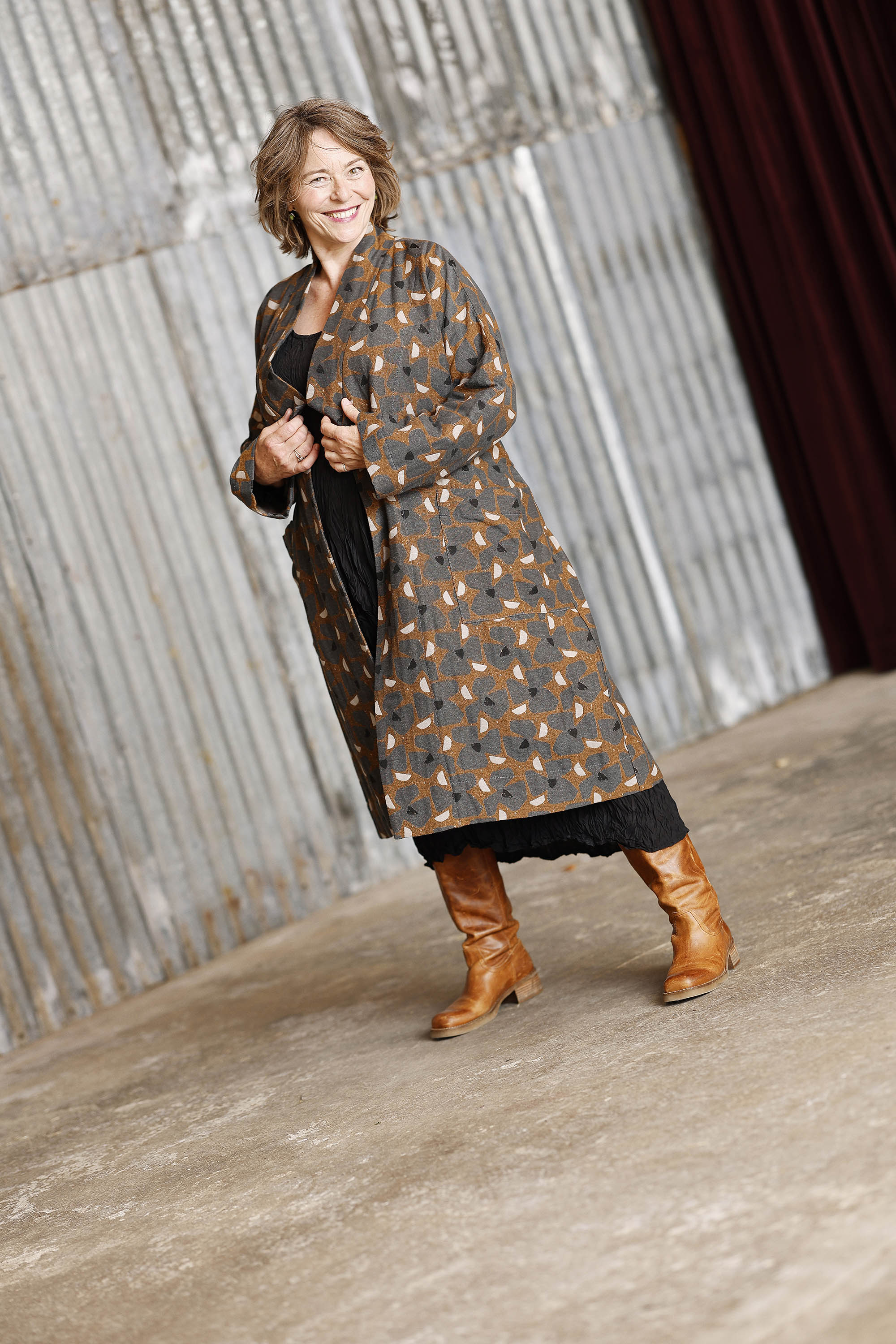 Kimono jakke  med flot print af brancusi