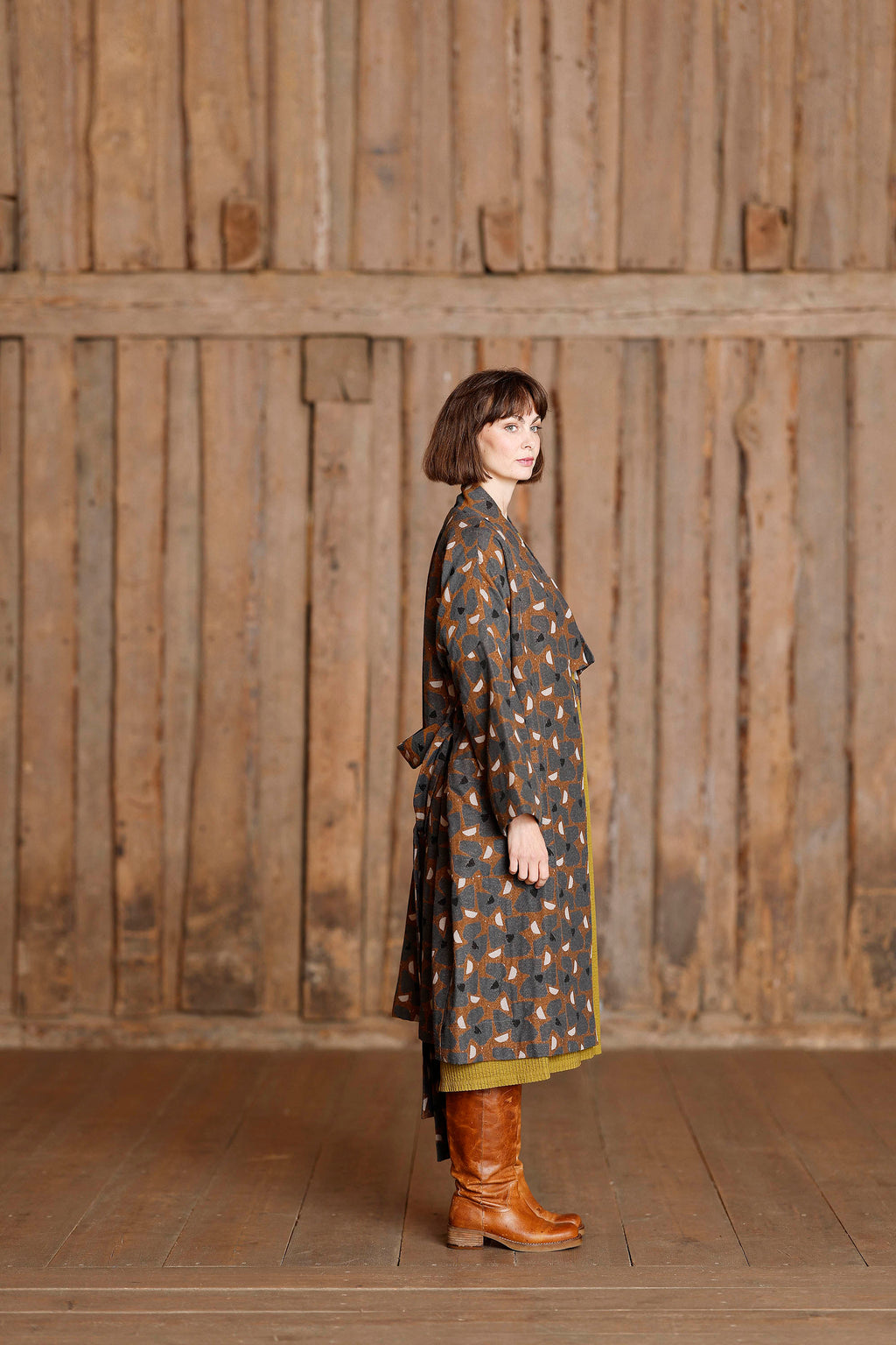 Kimono jakke  med flot print af brancusi