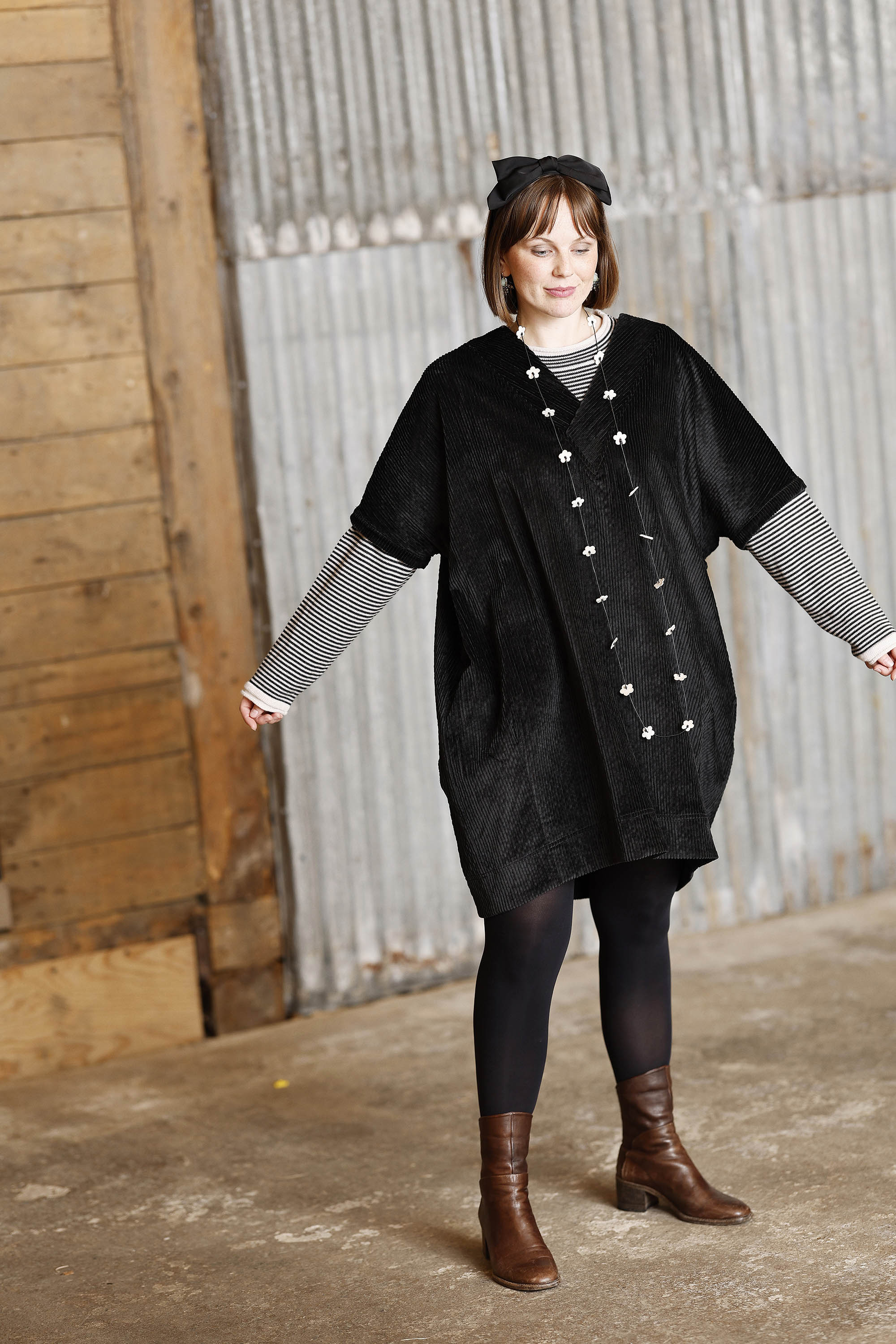 Svart oversize blus