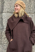 Mørkebrun oversize sweater i kogt uld