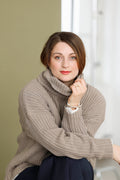 Chunky strik fra MUSE WEAR med bred rib i beige