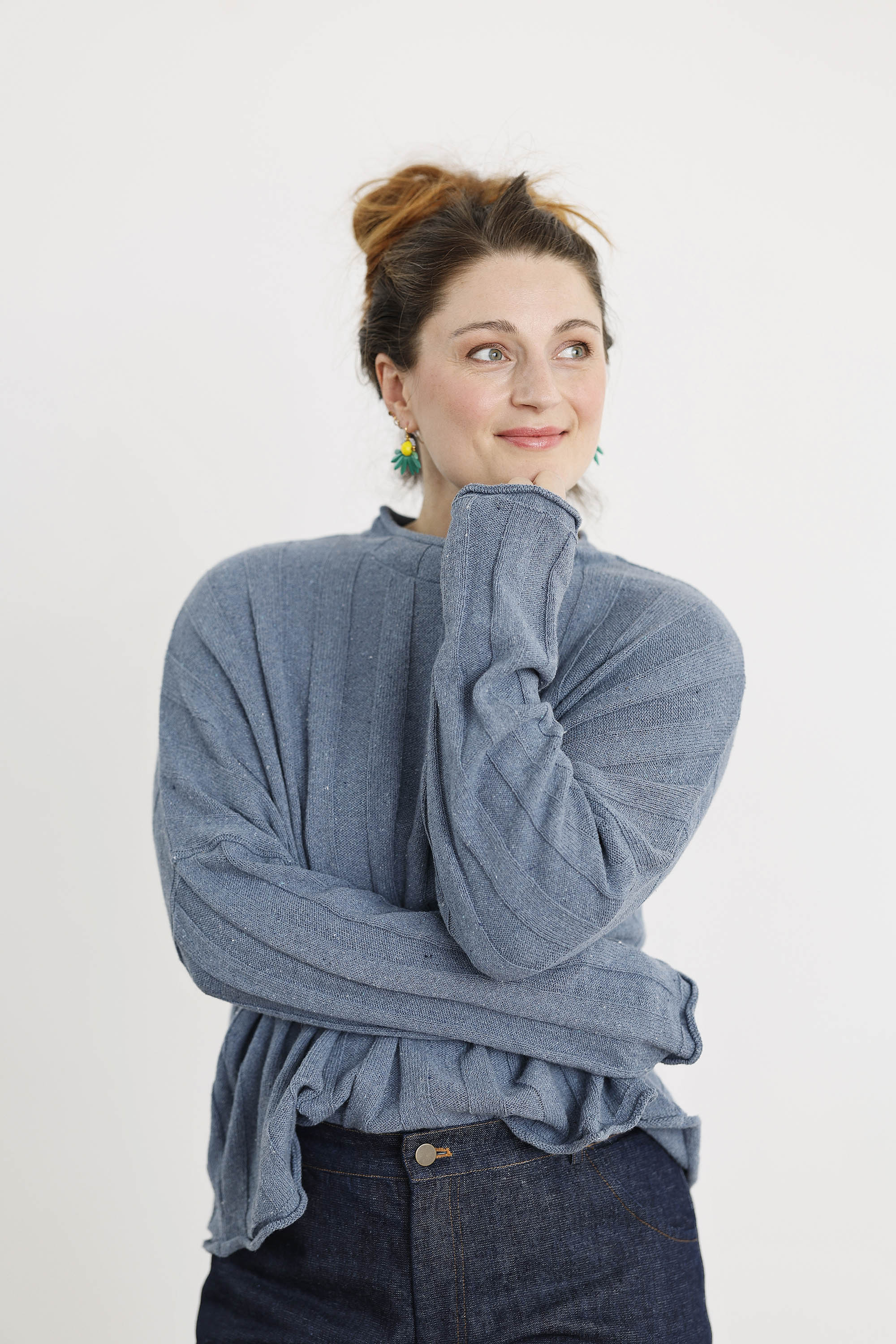 Short-sleeved knit from MUSE WEAR in Offwhite