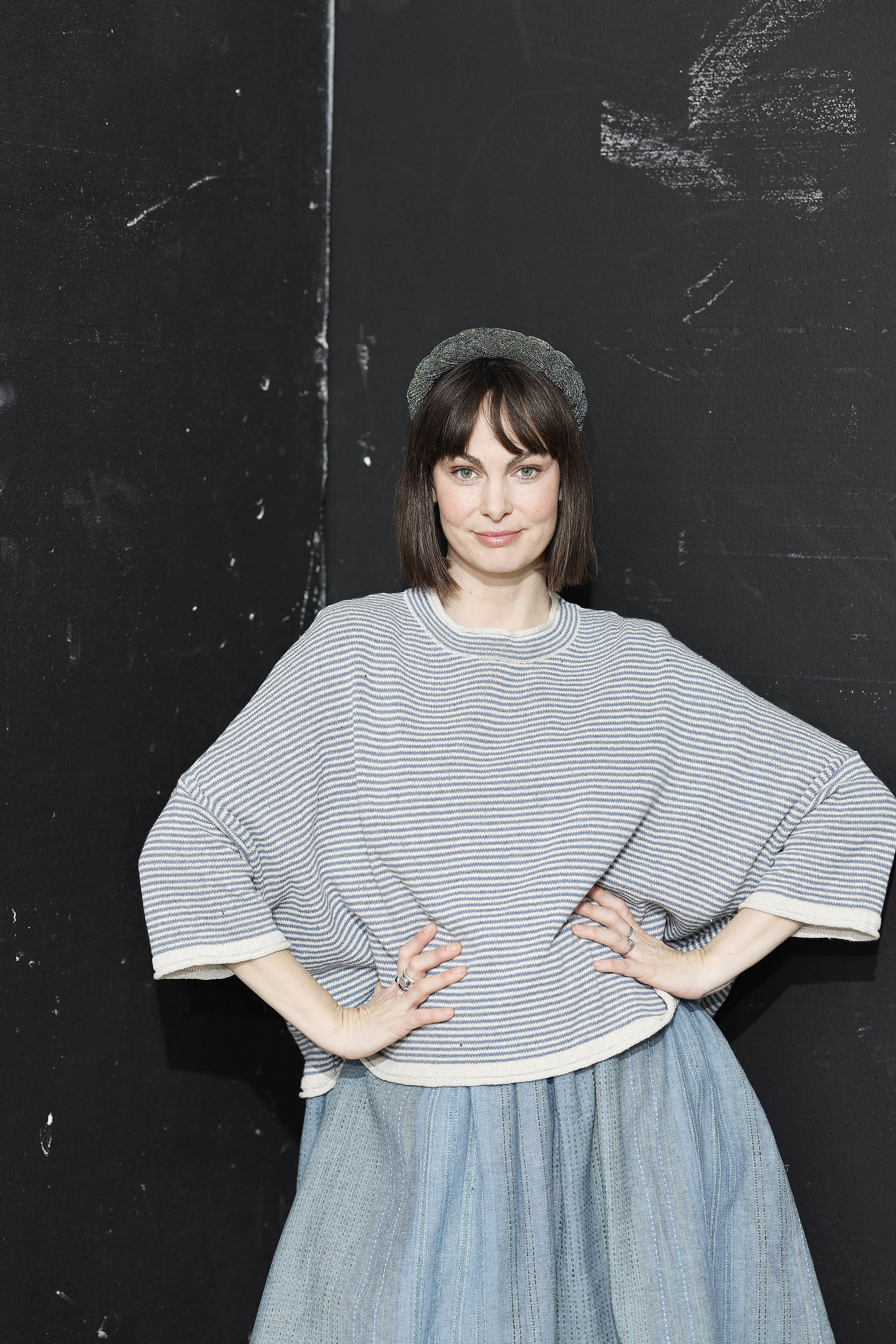 Short-sleeved knit from MUSE WEAR in Offwhite