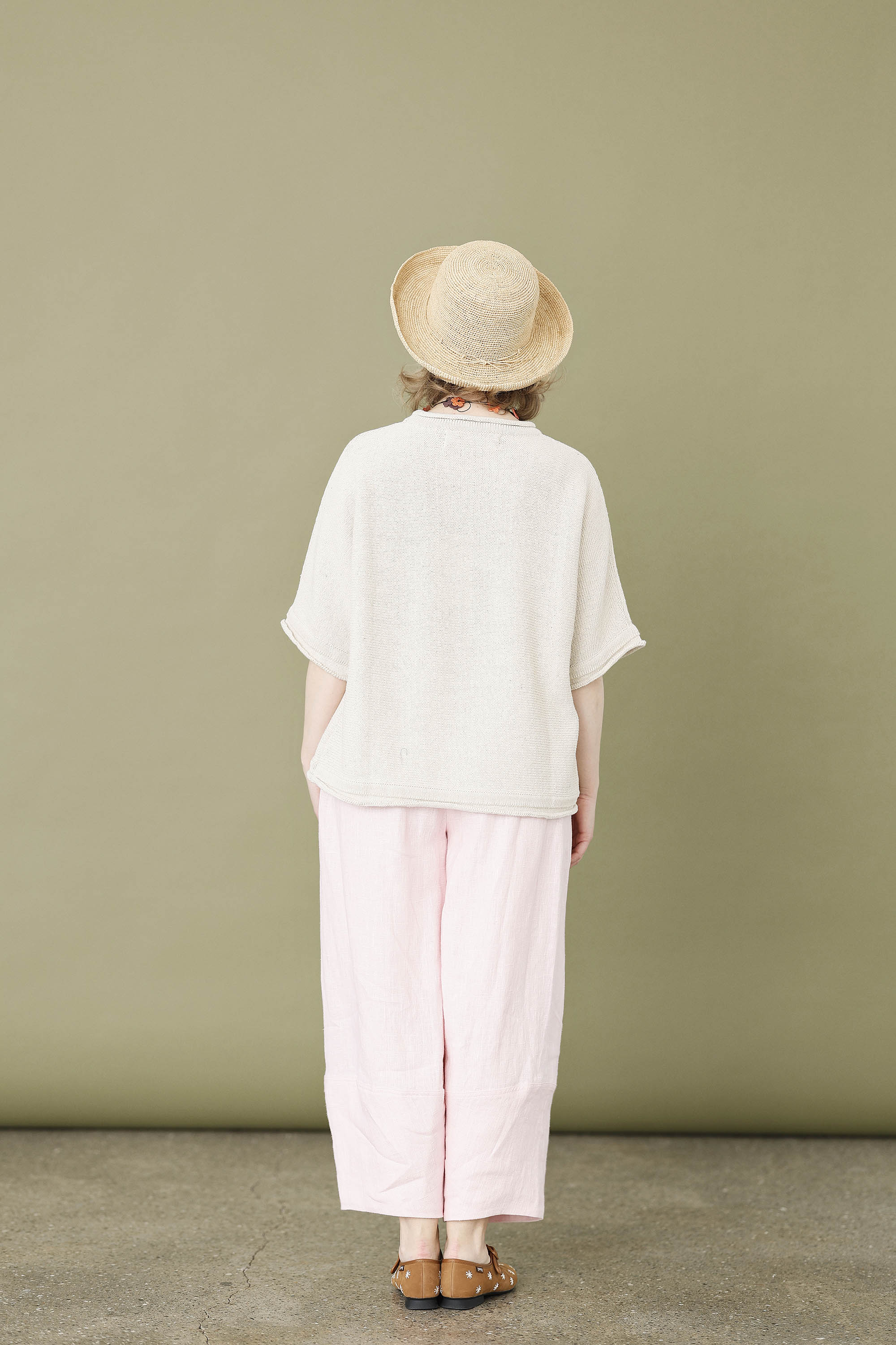 Kortærmet strik fra MUSE WEAR i Offwhite