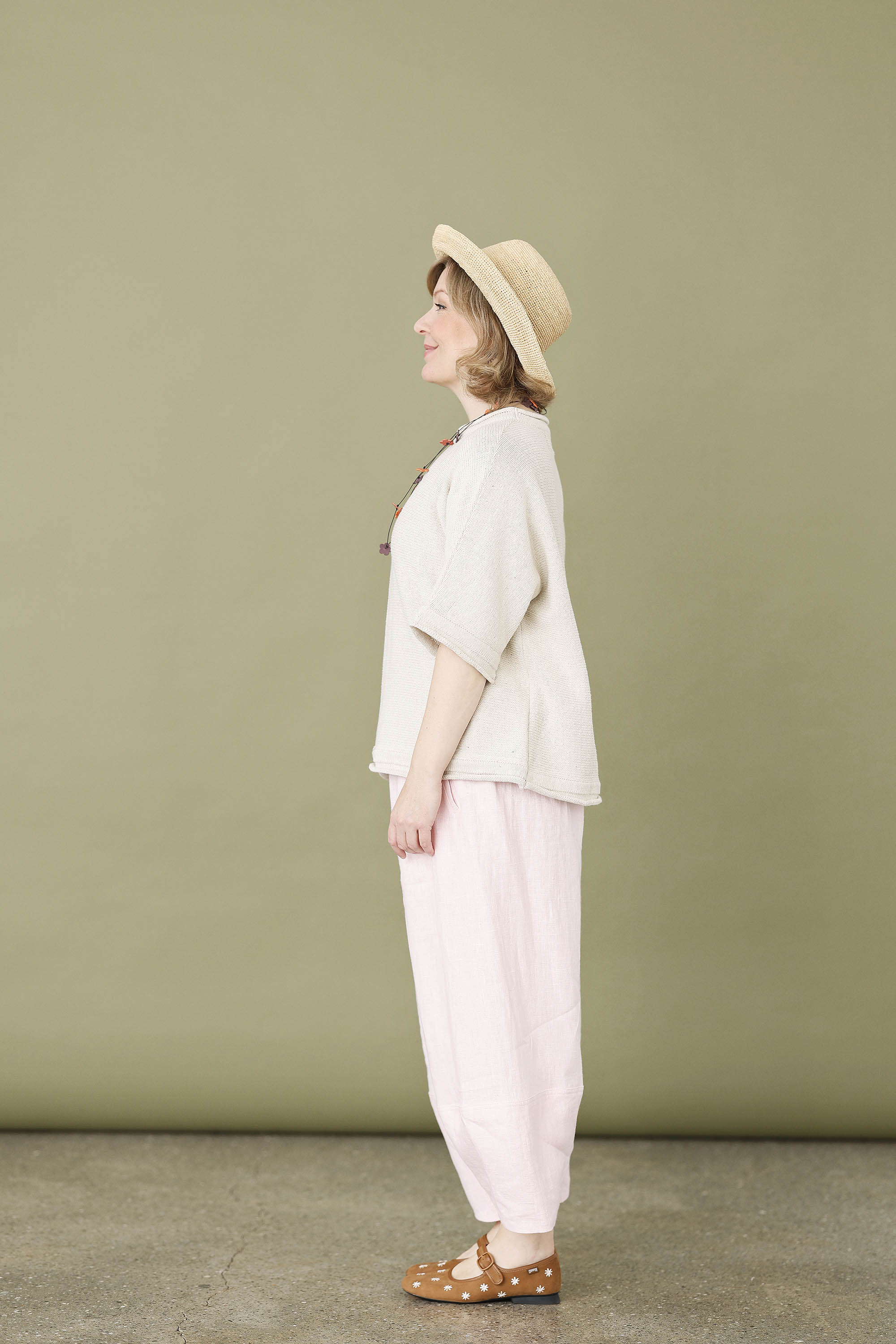 Kortærmet strik fra MUSE WEAR i Offwhite