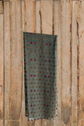 Army green silk shawl with dots from privatsachen