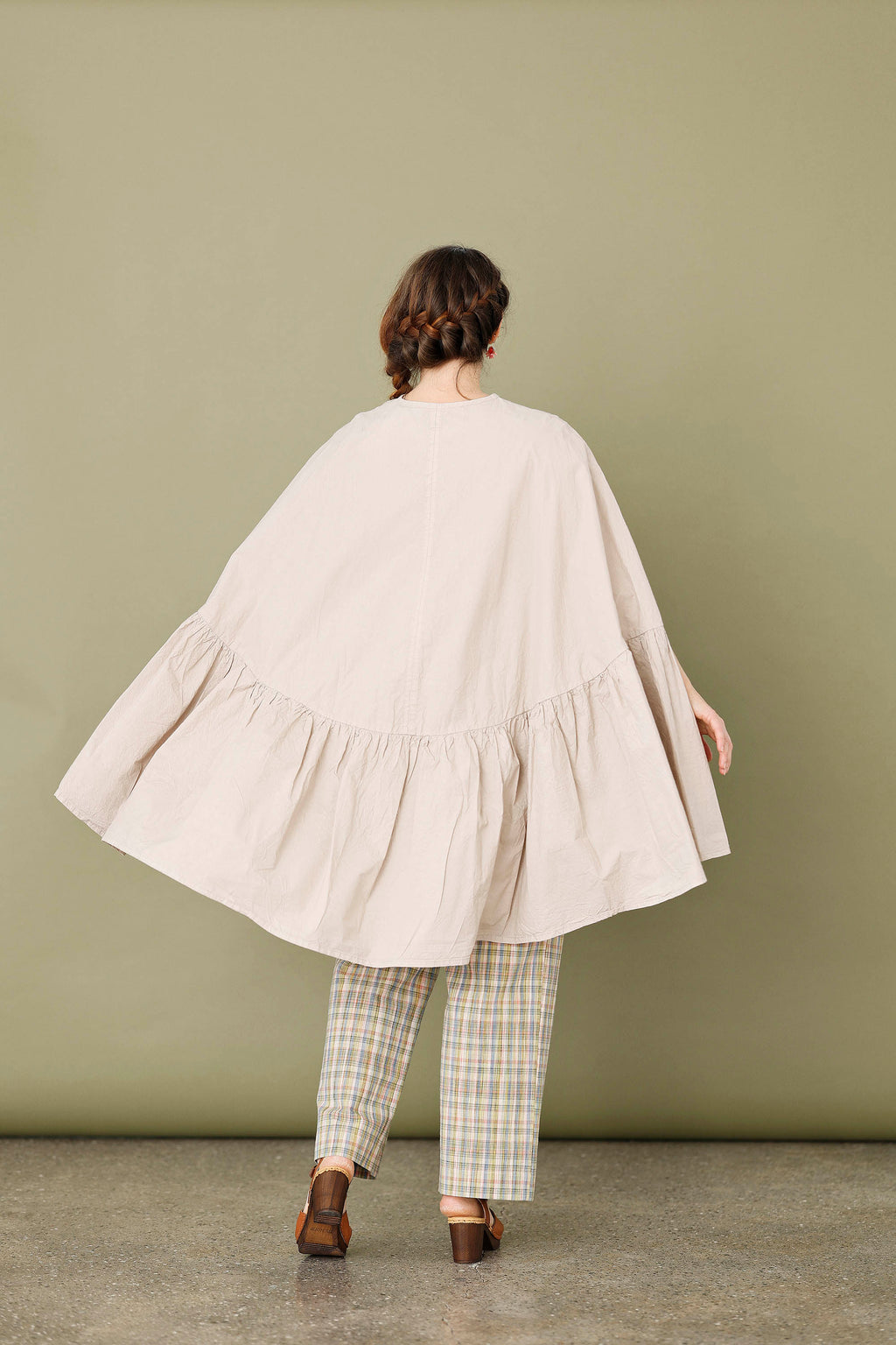 Cream-colored cotton cape-dress/poncho from Privatsachen