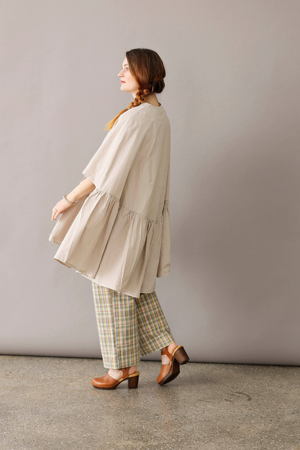 Cream-colored cotton cape-dress/poncho from Privatsachen