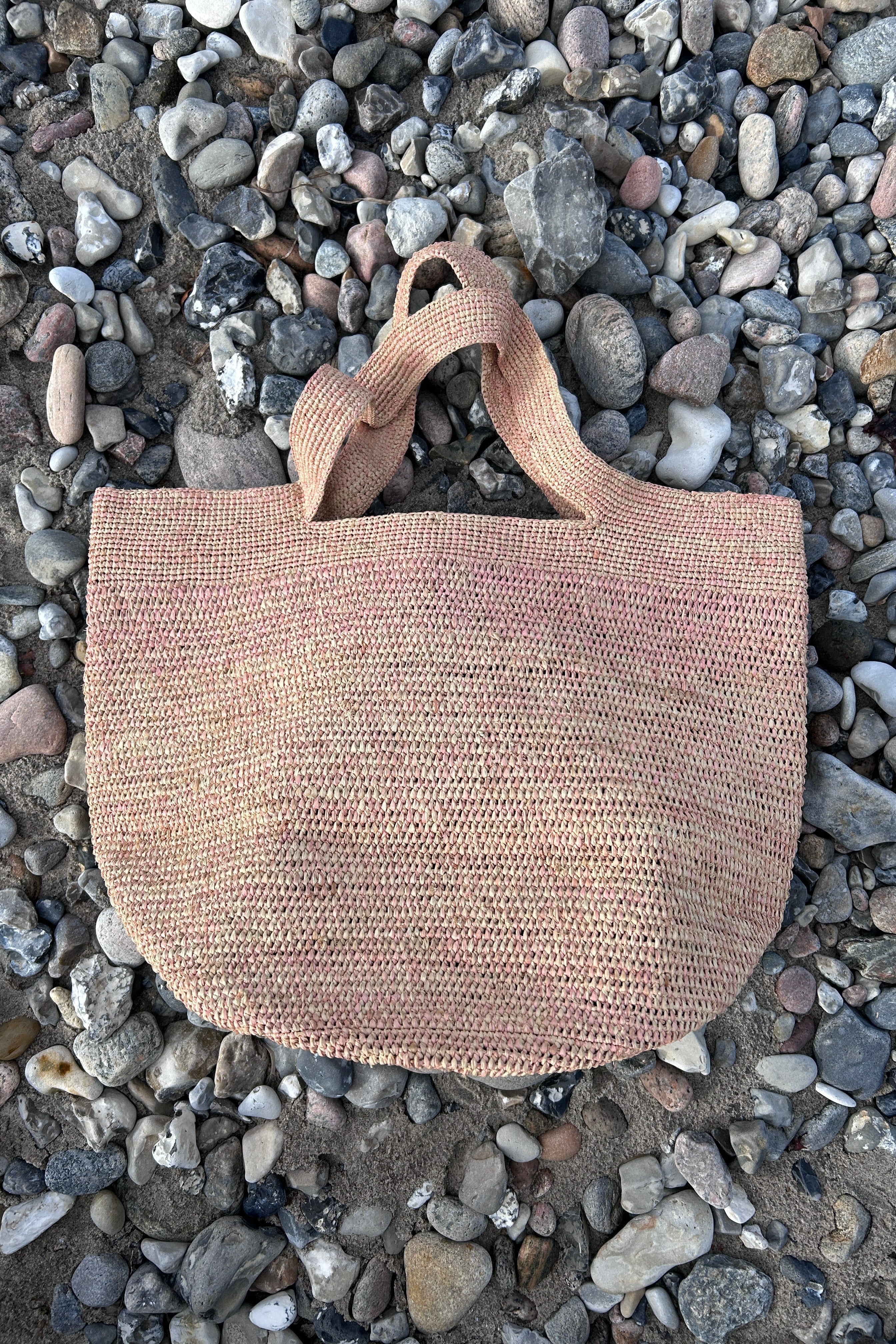 Cool pink and natural colored shopper