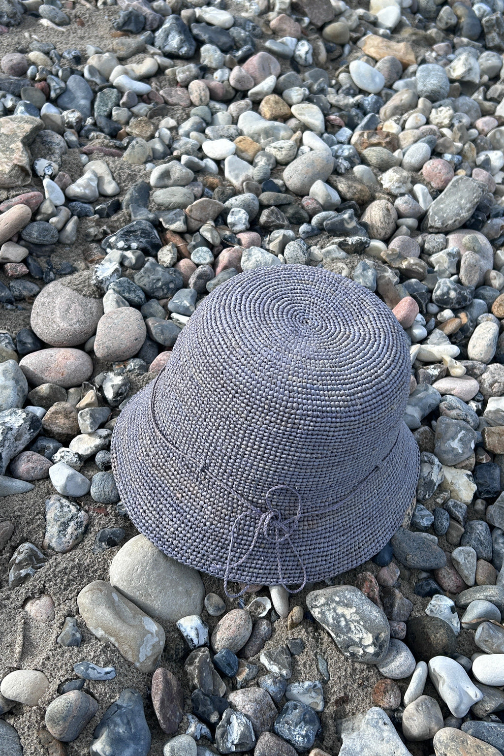 Straw bucket hat from Rabarany in steel blue