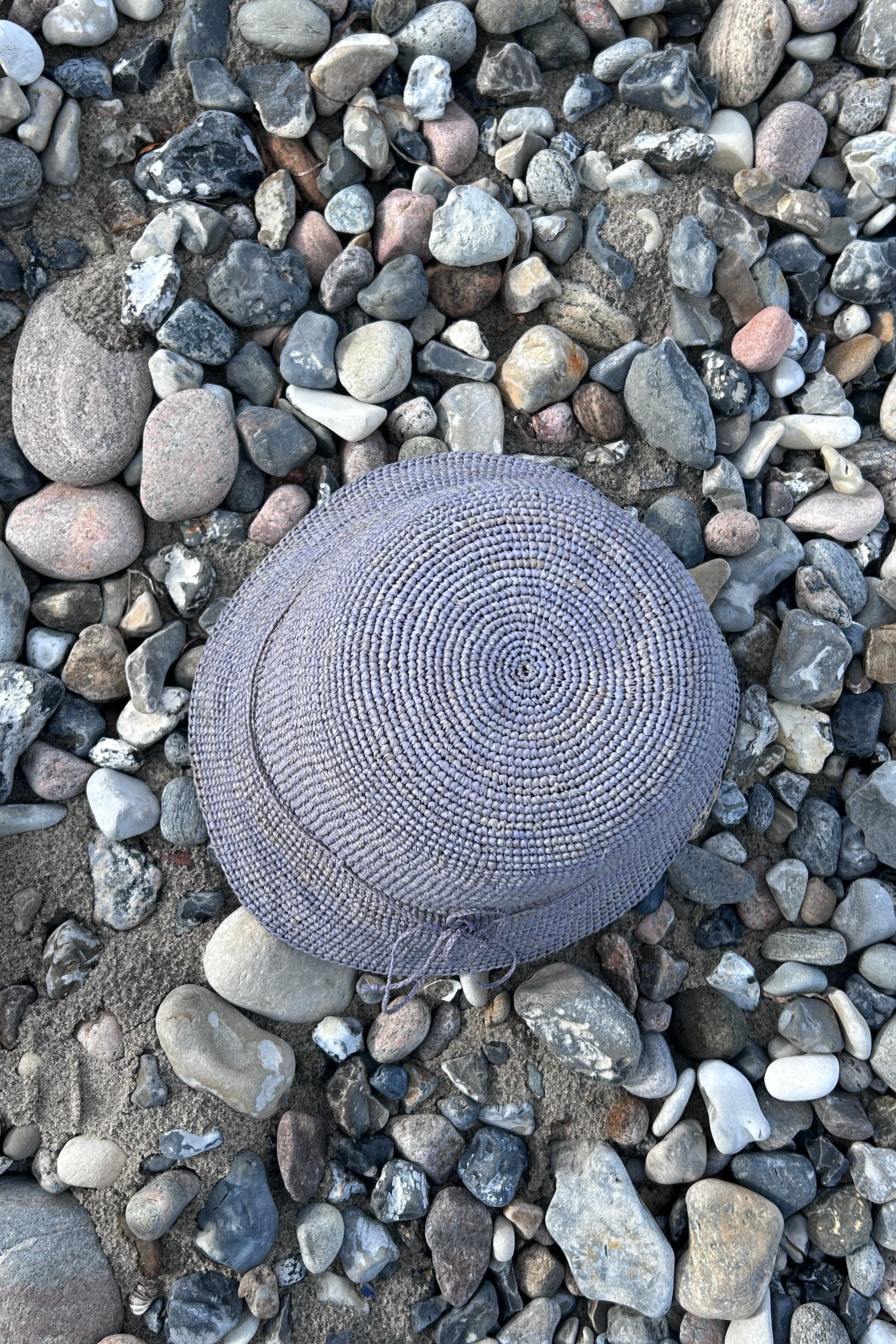 Straw bucket hat from Rabarany in steel blue