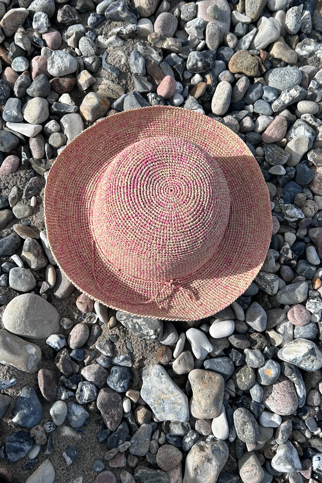 Beautiful pink and natural-colored Summer Hat