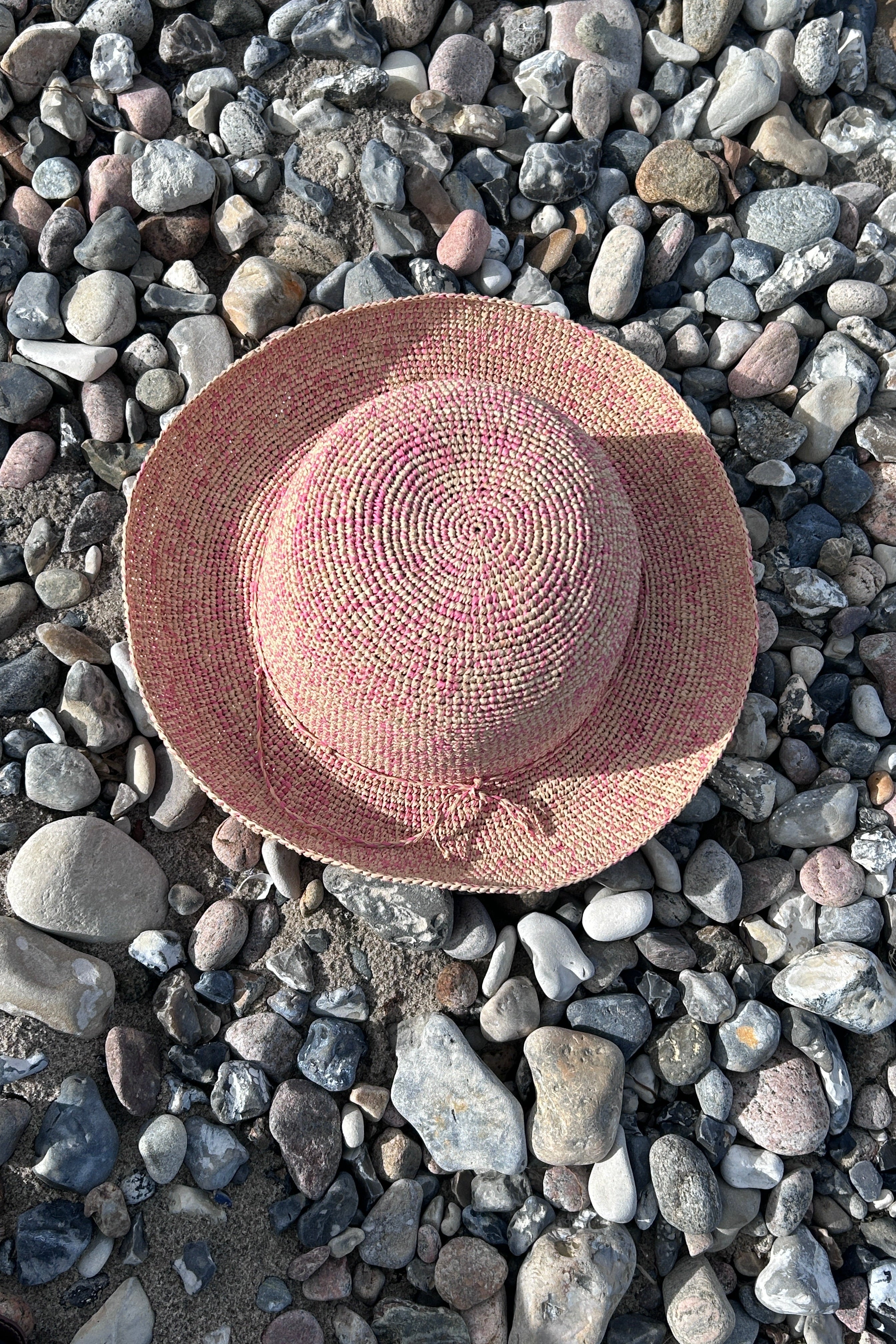 Beautiful pink and natural-colored Summer Hat