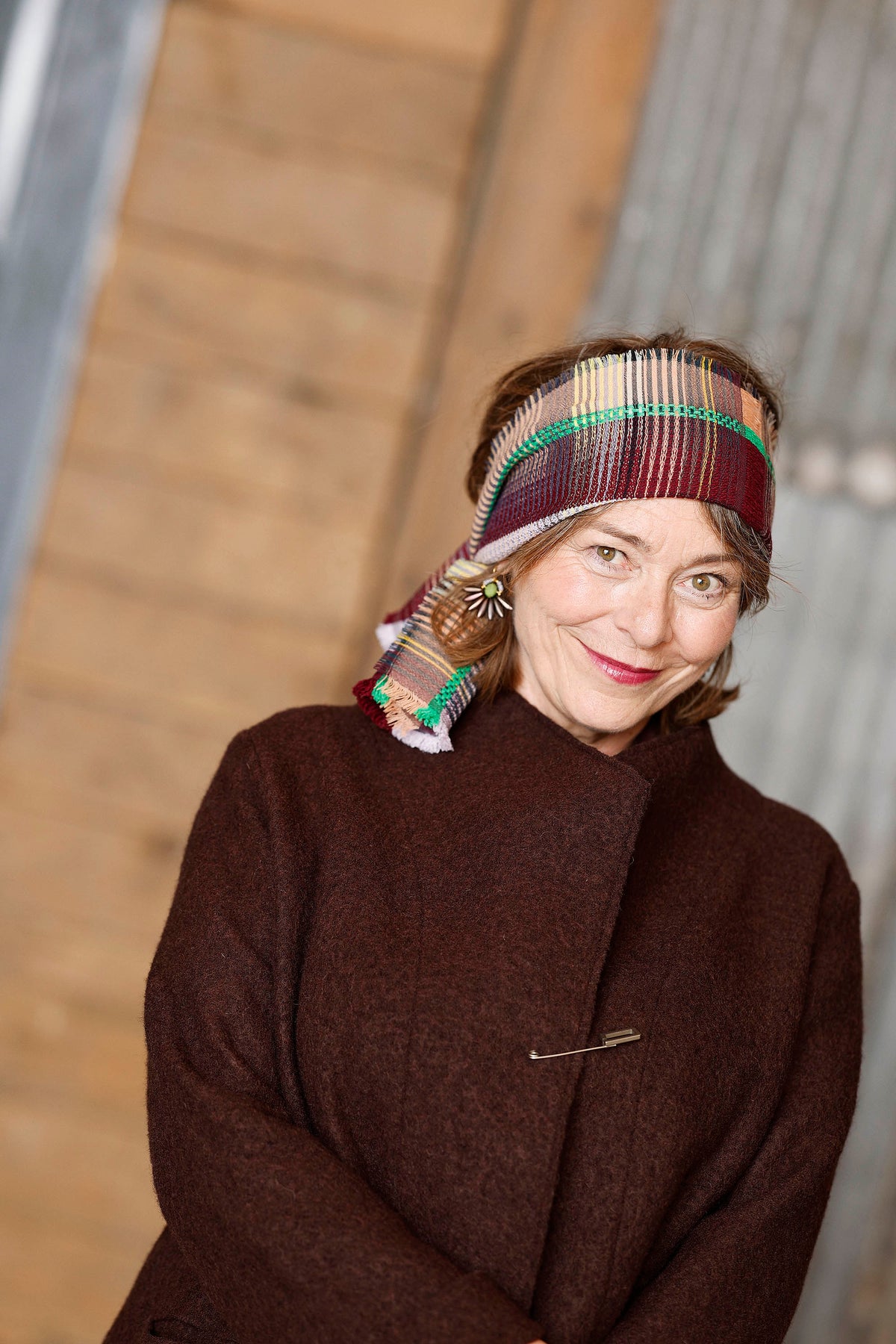 Tørklæde i uld/cashmere fra Wallace#Sewell Peggy Grape