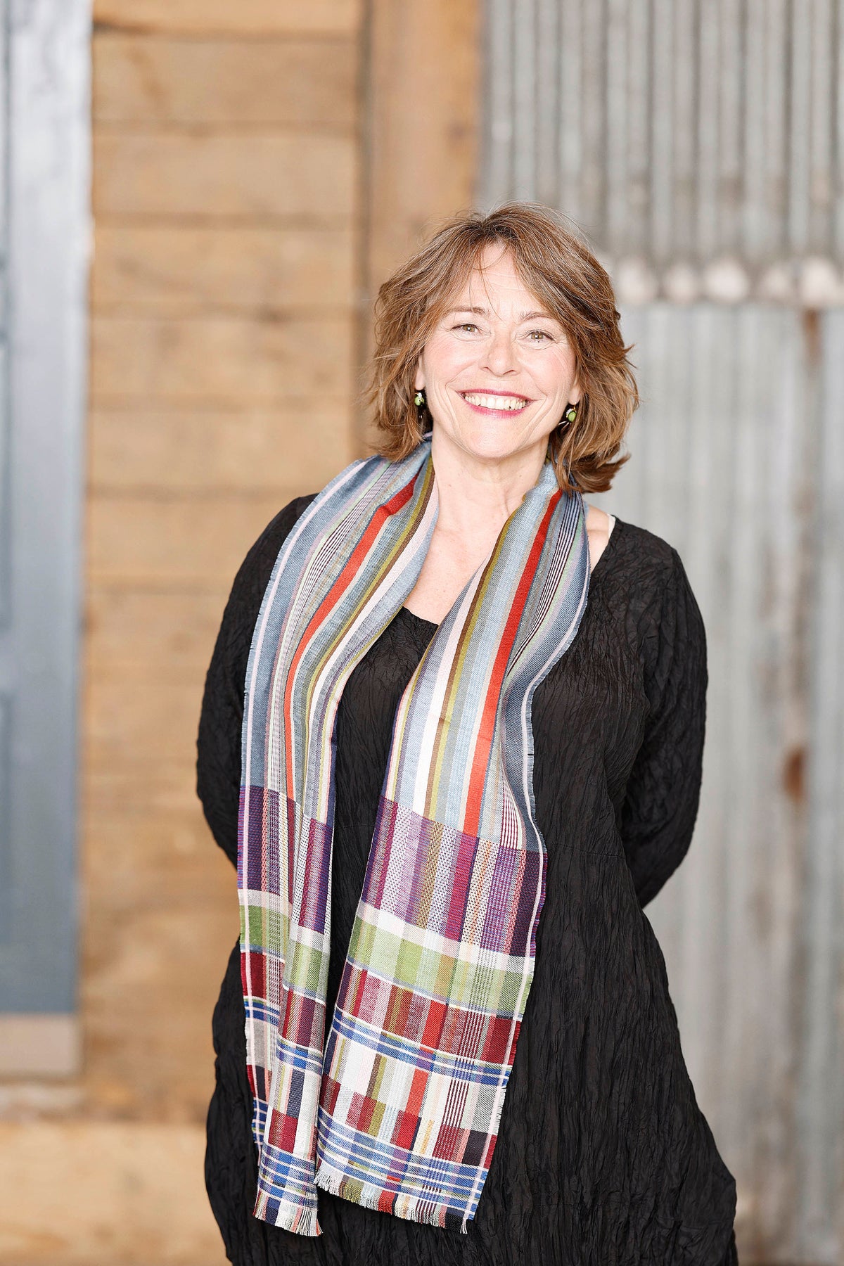 linen/silk scarf from Wallace#Sewell Mason Blueberry