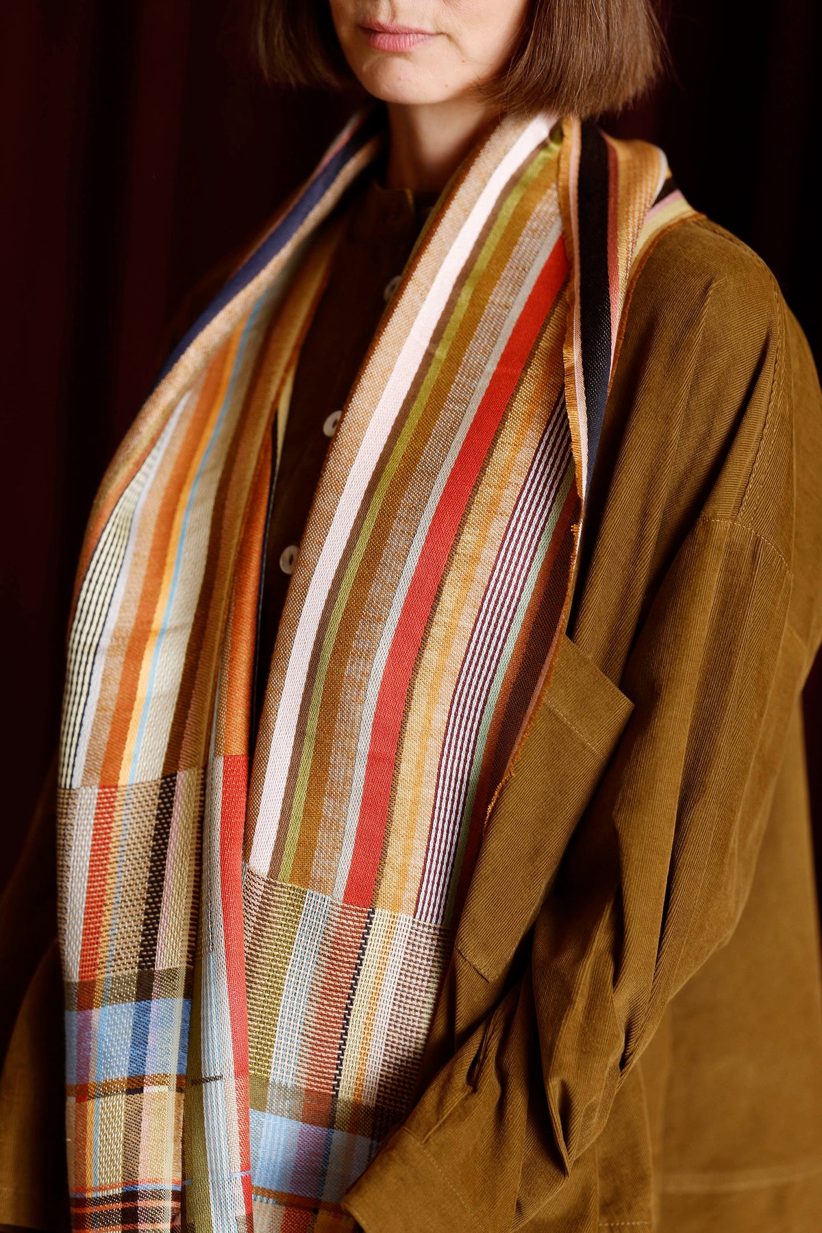 linen/silk scarf from Wallace#Sewell Mason Butternut