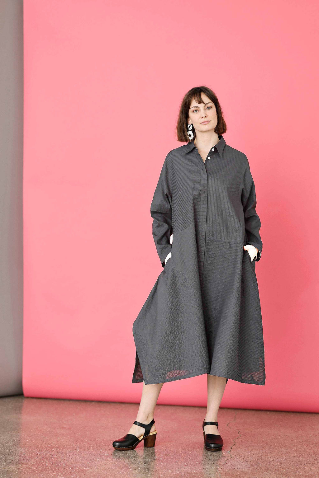 Grey exclusive YaccoMaricard shirt dress