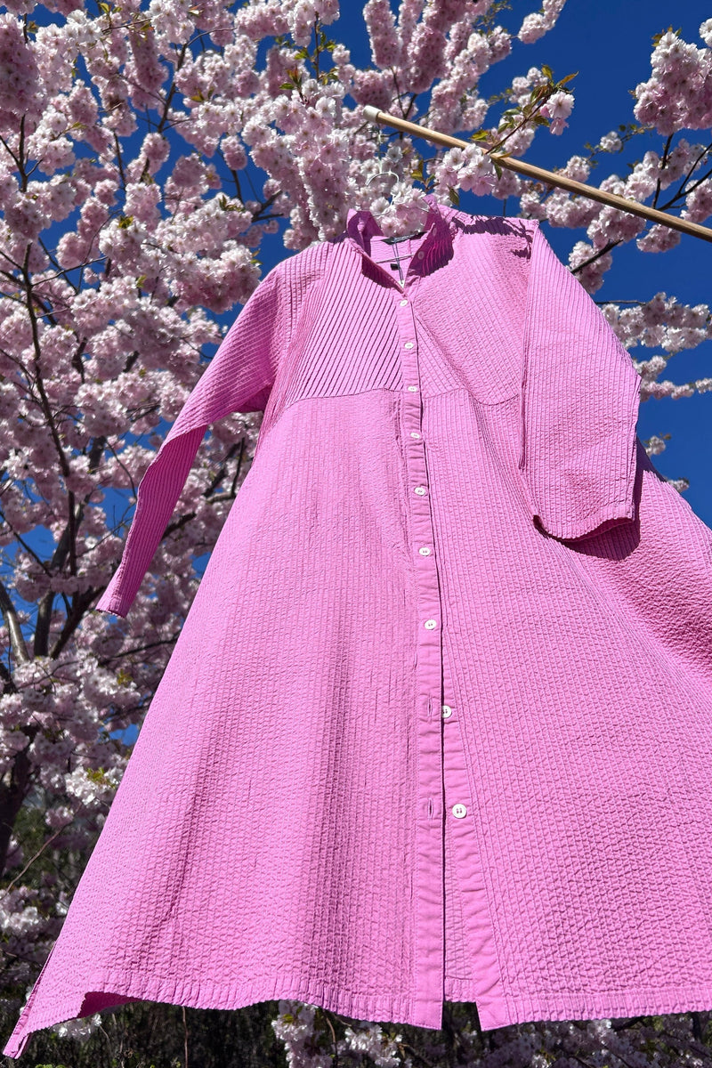 YaccoMaricard pleated shirt dress in pink