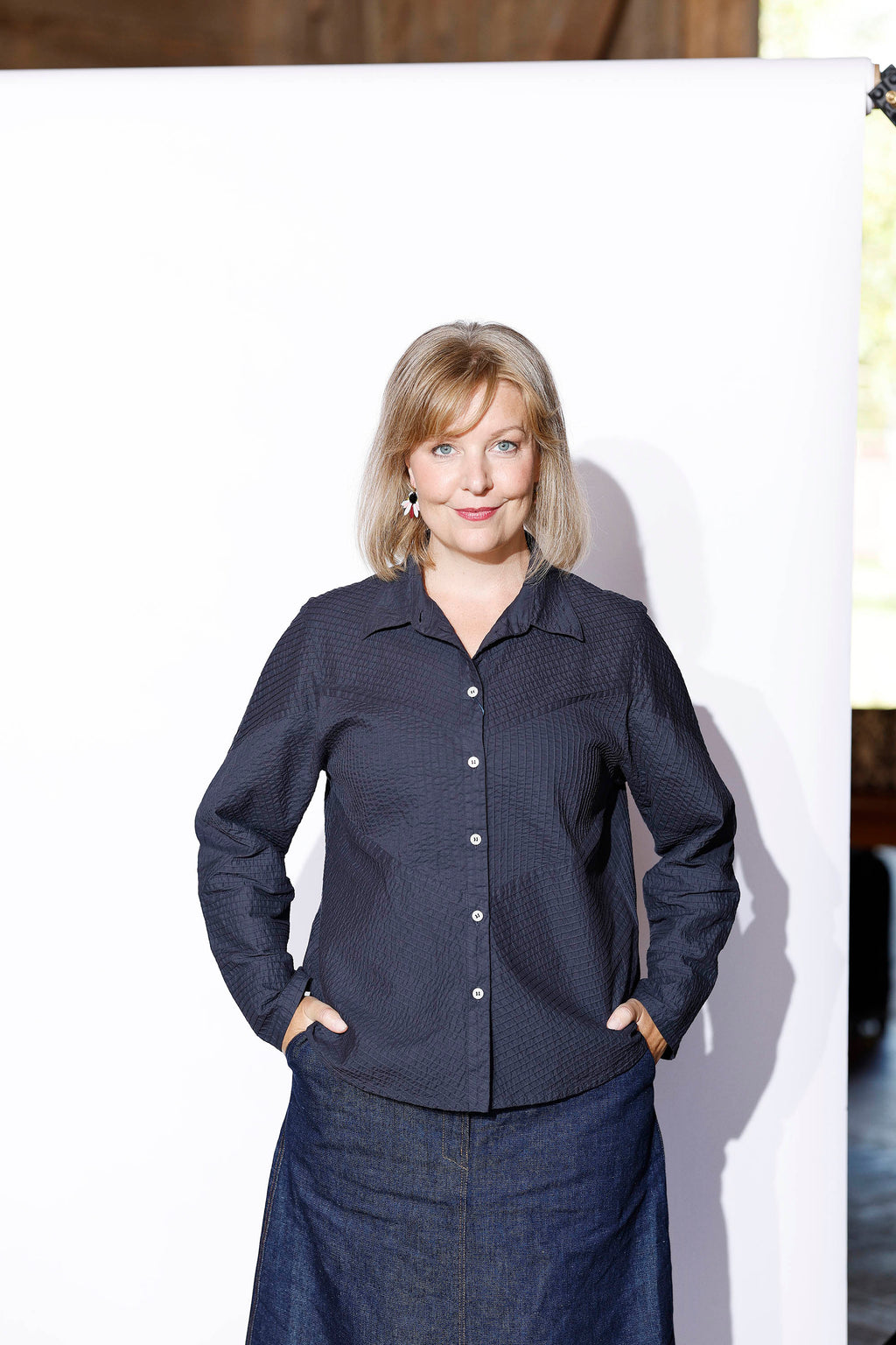 Feminin YaccoMaricard skjorte i Dark navy