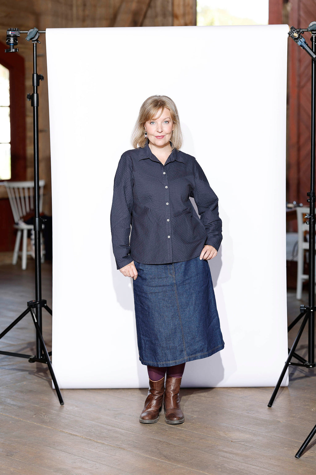Feminin YaccoMaricard skjorte i Dark navy