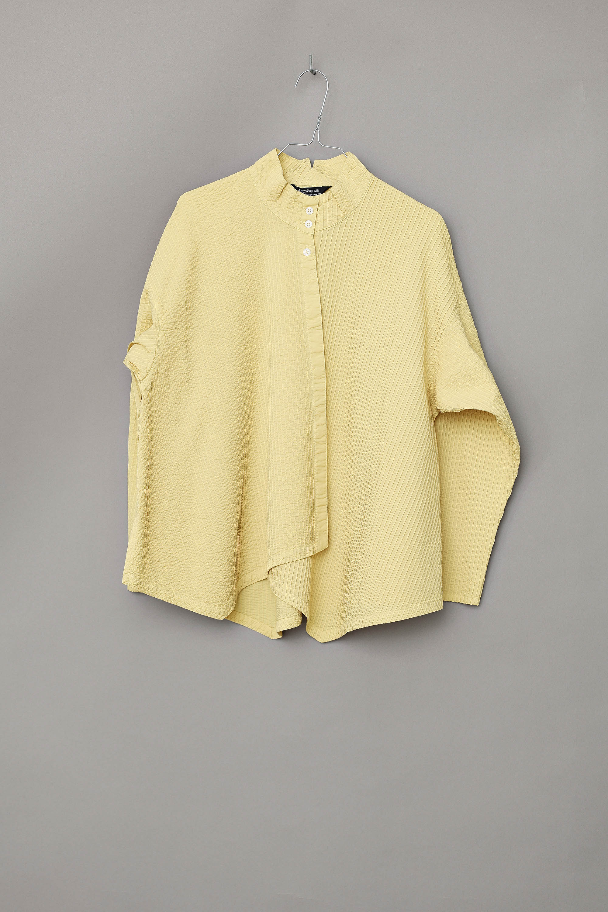 Yellow YaccoMaricard shirt with asymmetrical closure