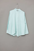 Fresh mint green YaccoMaricard shirt with asymmetrical button closure