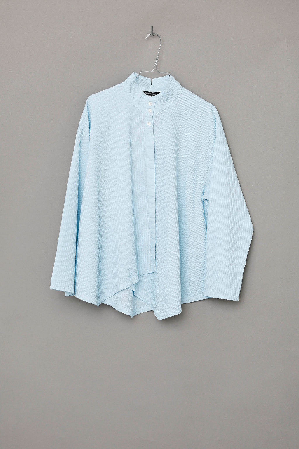 Cool light blue YaccoMaricard shirt with asymmetrical closure