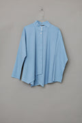 Bright steelblue YaccoMaricard shirt with asymmetrical closure