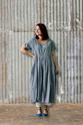 Dusty blue cotton dress from Privatsachen