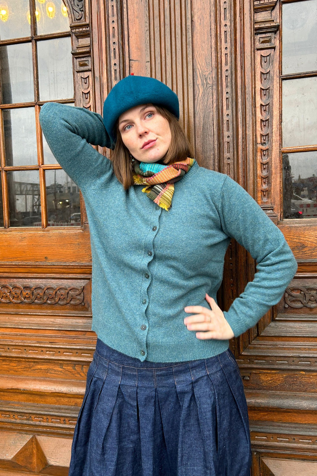 emerald farvet cardigan från Mansted