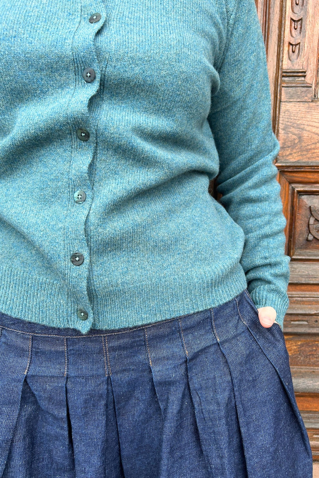 emerald farvet cardigan från Mansted