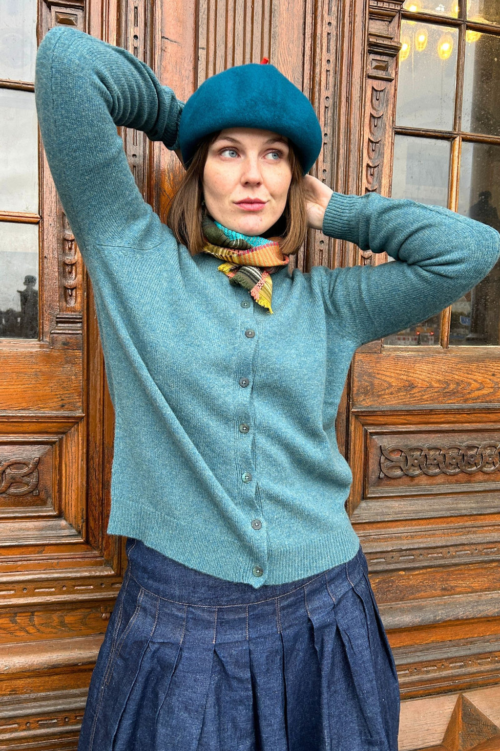 emerald farvet cardigan från Mansted