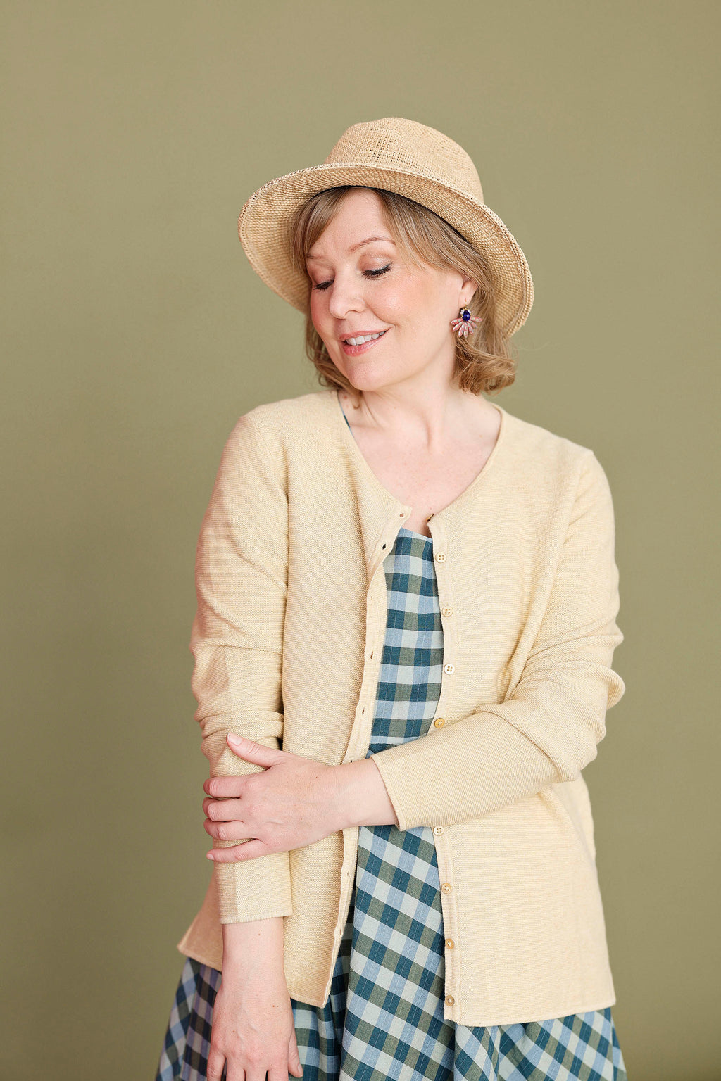 Pale yellow cardigan from Mansted