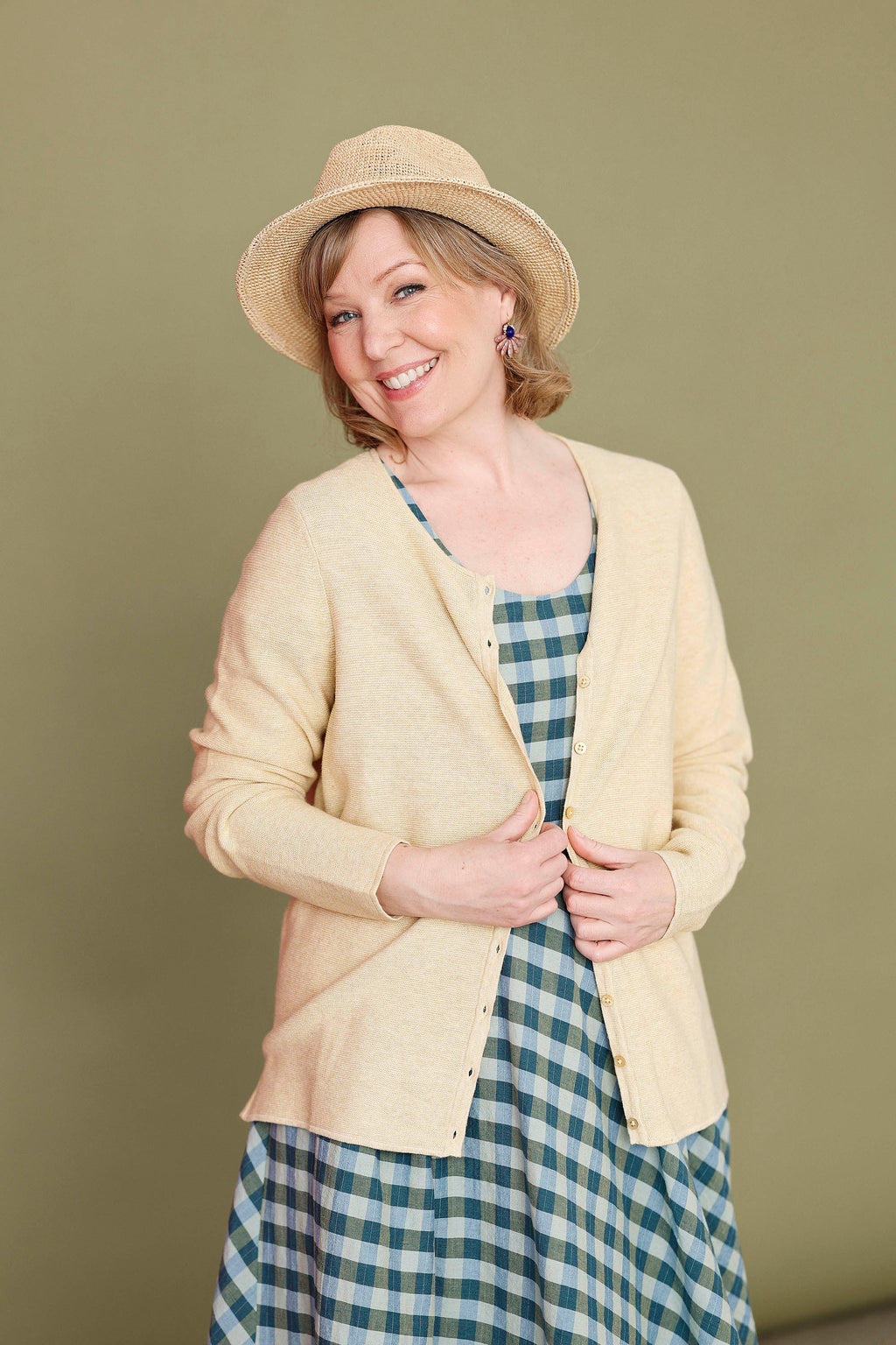 Pale yellow cardigan from Mansted