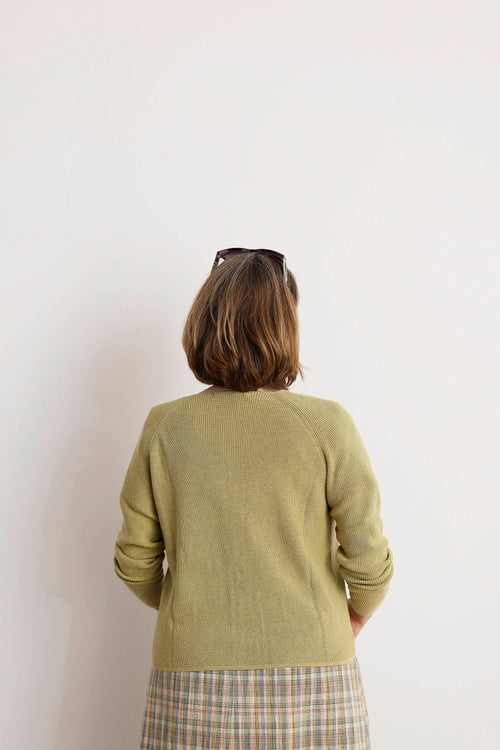 Oliven cardigan fra Mansted