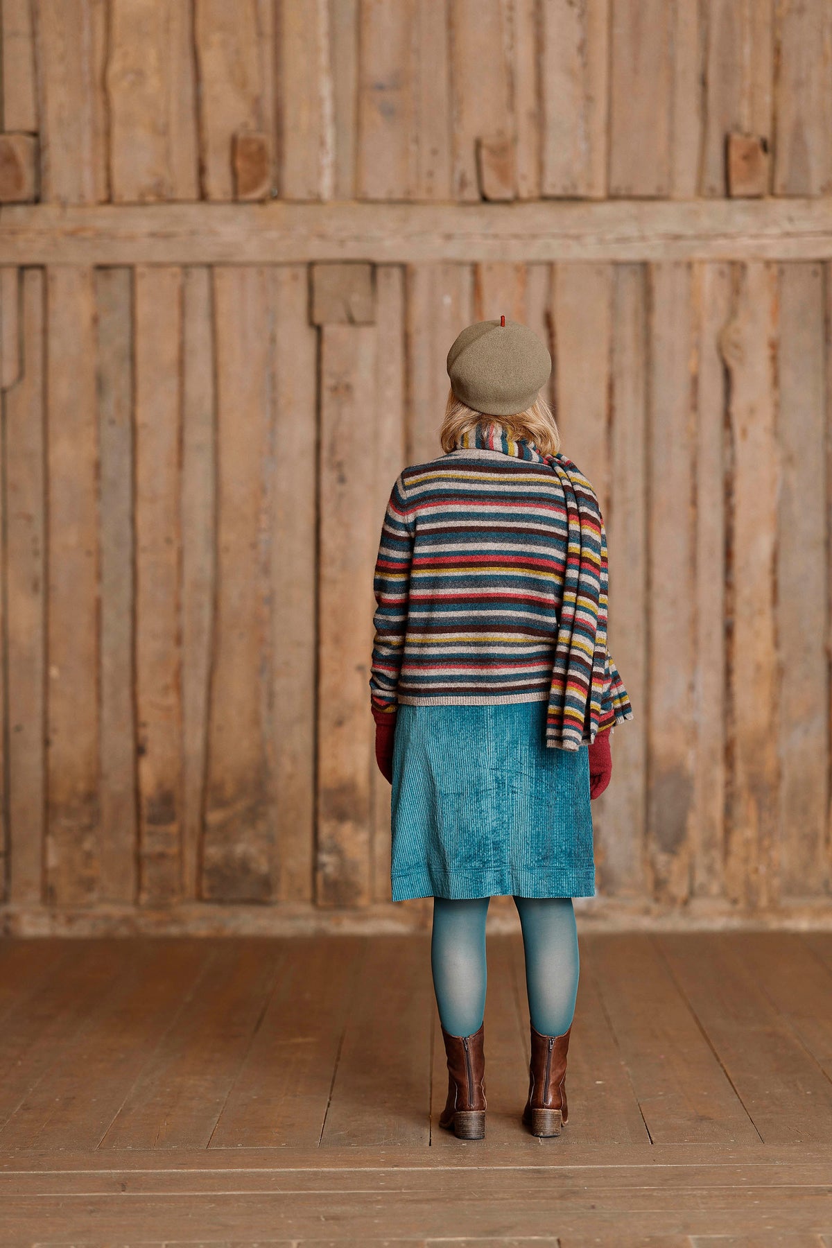 Randig stickad cardigan från Mansted