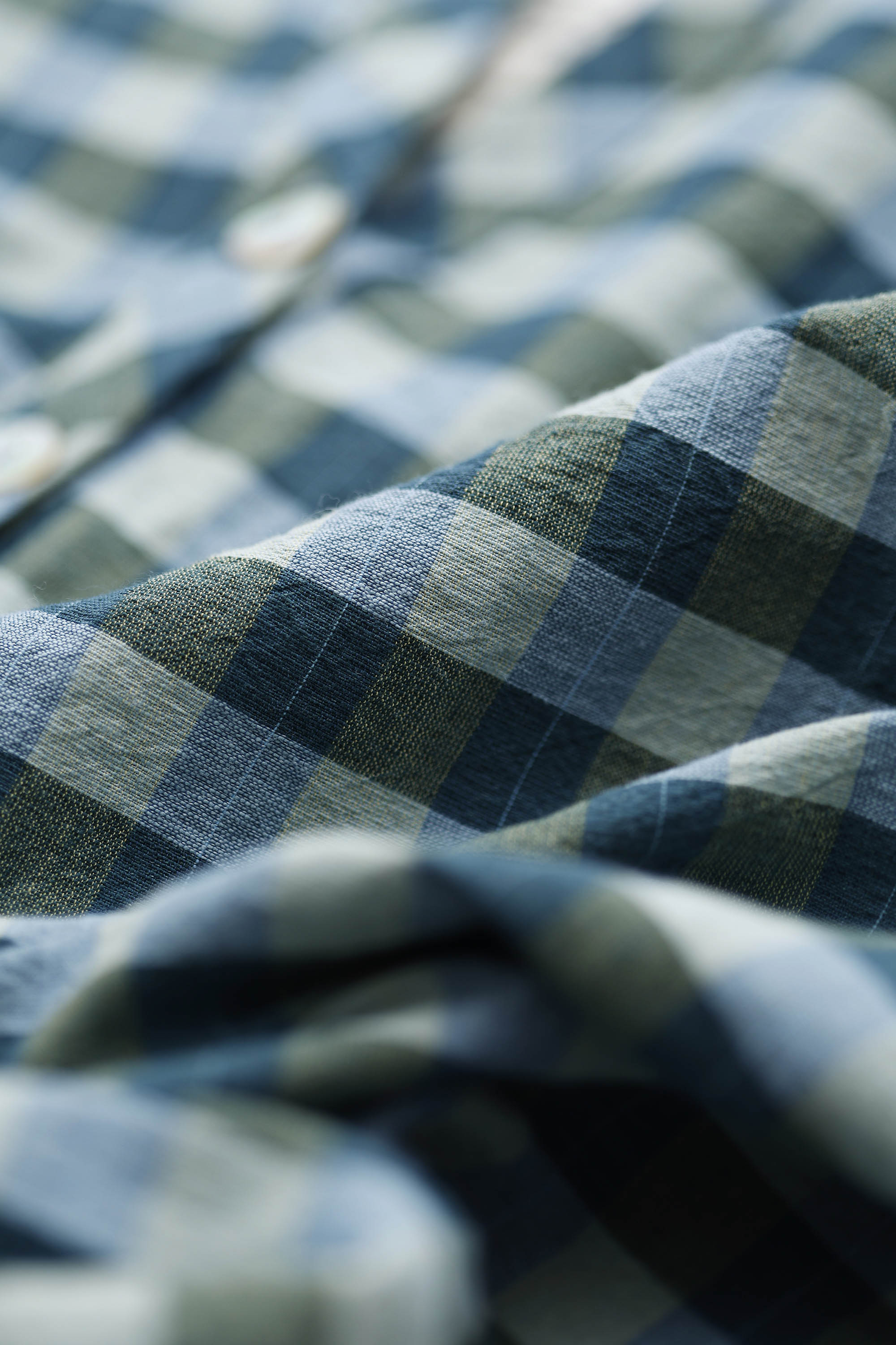 Oversize skjorte i blå/grønne tern