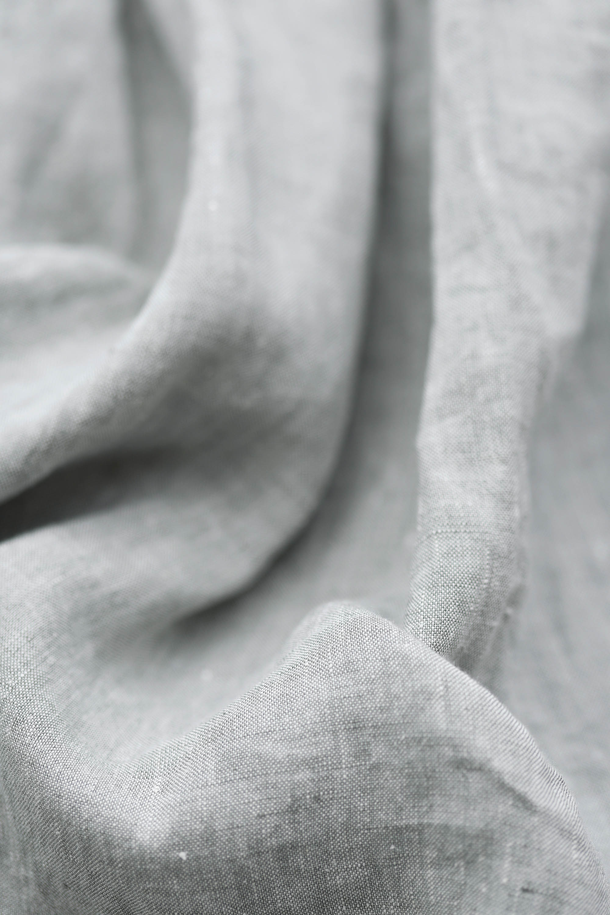 Light blue linen trousers with elastic waistband