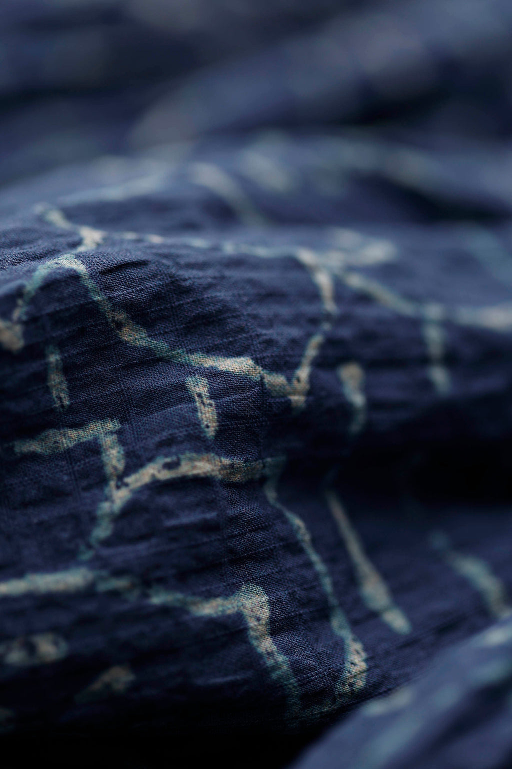 Blue summer dress with "lotus" print